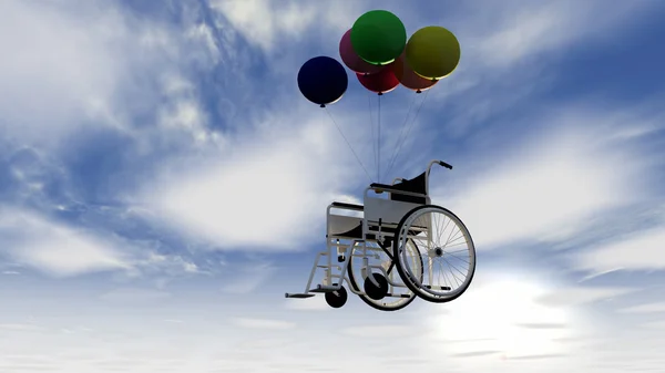 Αναπηρική καρέκλα στον ουρανό — Φωτογραφία Αρχείου