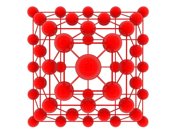 Forma de cubo de conexión molecular —  Fotos de Stock