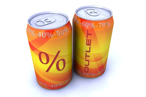 Cans discount — Stock Photo, Image
