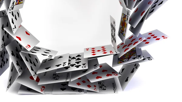 Poker cards falling — Stock Photo, Image