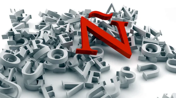 Letter Ñ in red — Stock Photo, Image