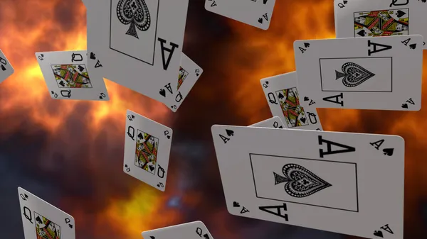 Letters of poker on fire — Stock Photo, Image