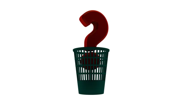 Question in trash — Stock Photo, Image