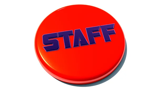 Staff red 3d button — Stock Photo, Image