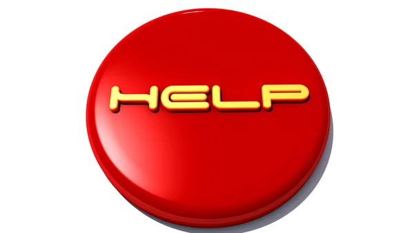 Aiuto pulsante rosso 3d — Foto Stock