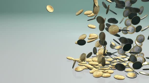 Монеты падают — стоковое видео
