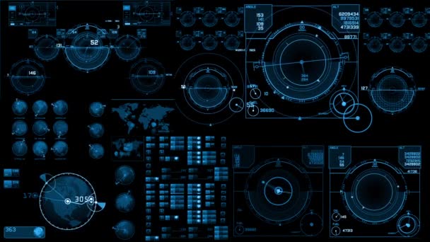 Футуристический HUD — стоковое видео