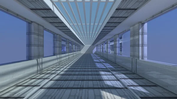 Futuristische corridor — Stockfoto