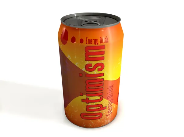 Optimism sign on the can — Stock Photo, Image