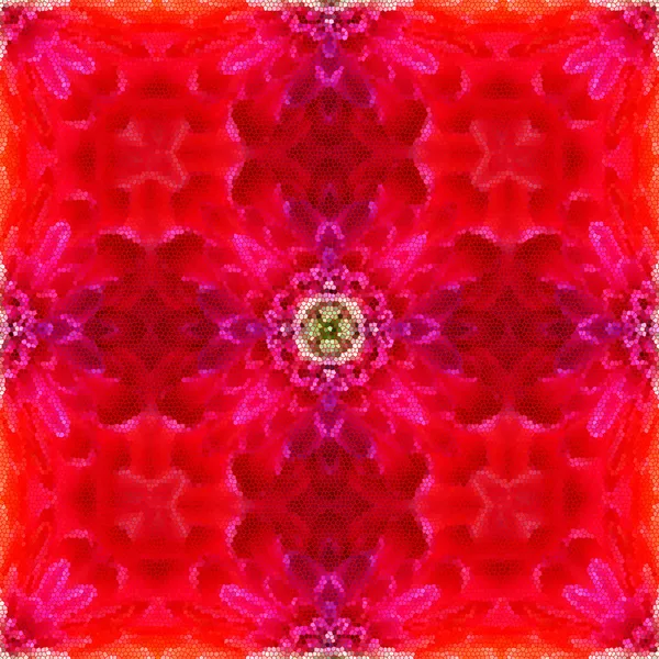 Absztrakt piros virágos Kaleidoszkóp — Stock Fotó