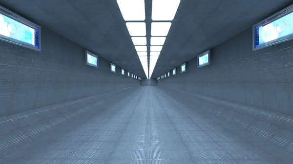 Futuristic interior corridor — Stock Photo, Image