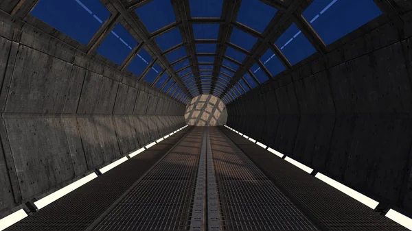 Futuristic interior corridor — Stock Photo, Image