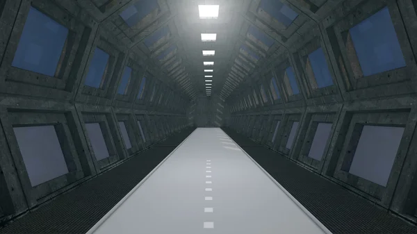 Futuristisk interiör korridor — Stockfoto