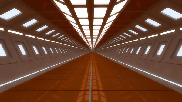 Futuristische interieur corridor — Stockfoto