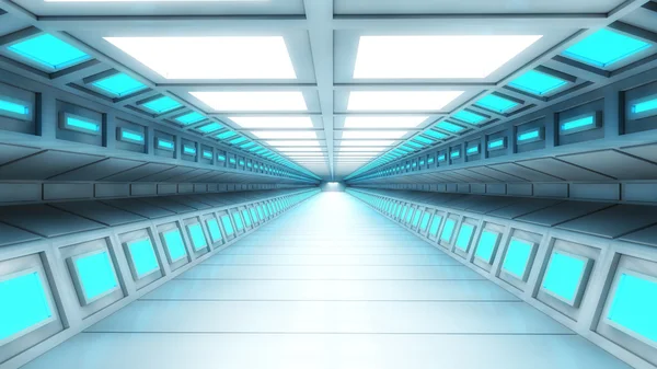 Futuristic interior corridor — Stock Photo, Image