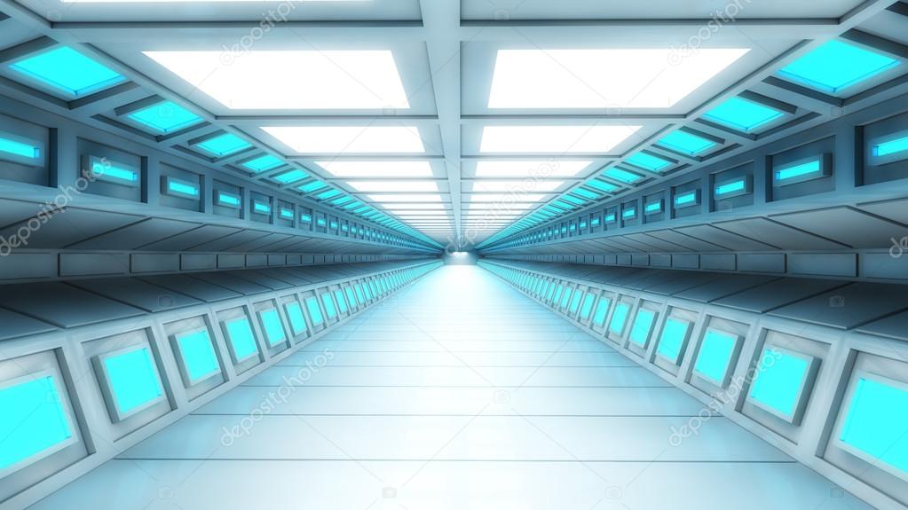 Futuristic interior corridor