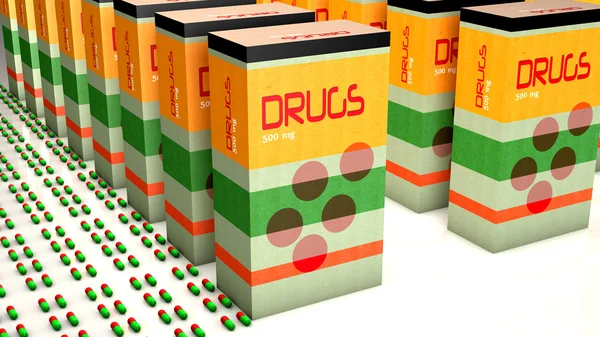 Låda med läkemedel — Stockfoto