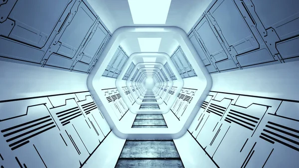 Render Futuristic Corridor Interior Design — Stock Photo, Image