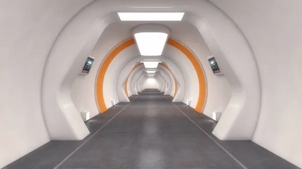 Weergave Futuristische Corridor Interieur Ontwerp — Stockfoto