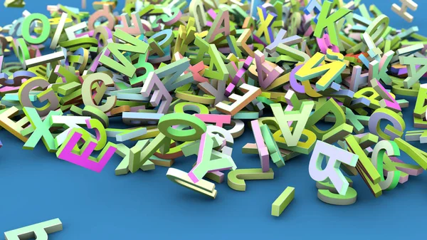 Letters Falling Render — Stock Photo, Image