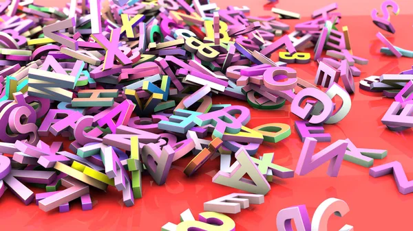 Letters Falling Render — Stock Photo, Image