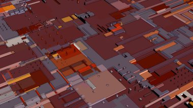 3 boyutlu görüntüleme. Soyut teknoloji renkli arkaplan çizimi