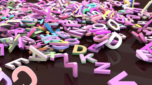 Letters Falling Render — Stock Photo, Image