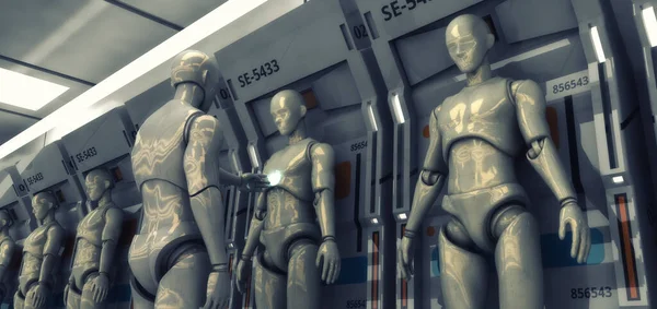 Renderowanie Figury Humanoidów Scena Sycyficzna — Zdjęcie stockowe