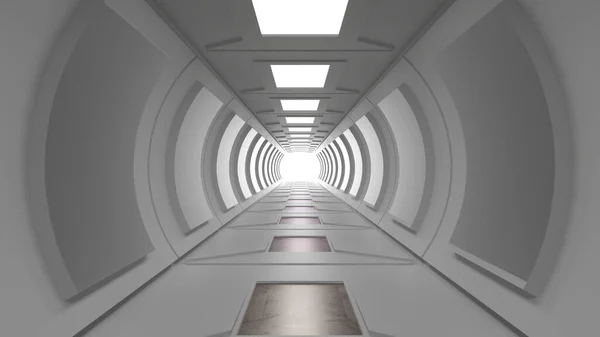 3D渲染 未来派走廊室内设计 — 图库照片