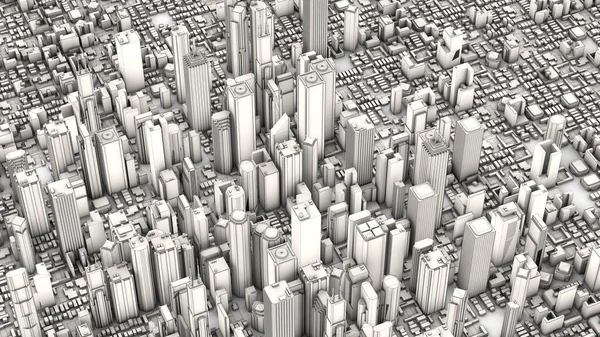 Render Aerial City Lines — Zdjęcie stockowe