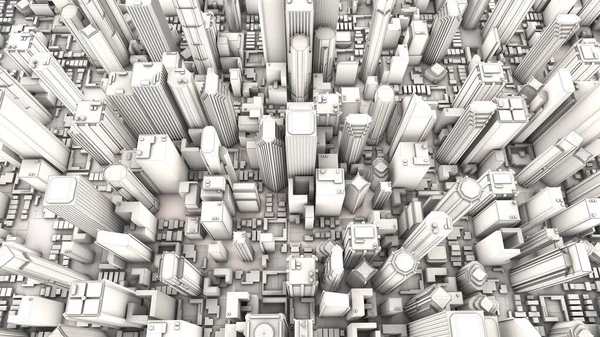 Render Aerial City Lines — Zdjęcie stockowe