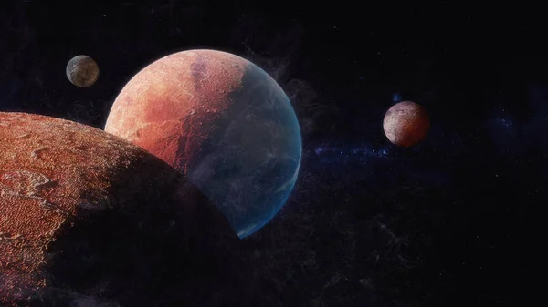 Render Imaginary Fictional Planet —  Fotos de Stock