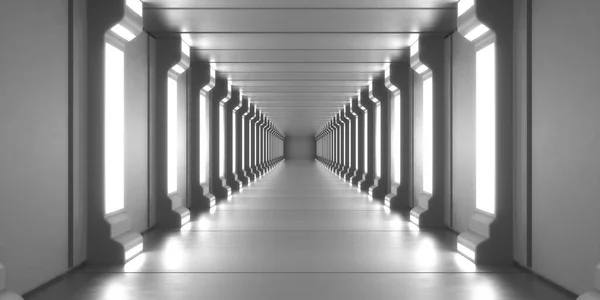 3Dレンダリング 未来的な廊下インテリアデザイン — ストック写真