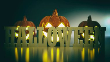 3D Hazırlama Cadılar Bayramı Kabakları Arkaplanı