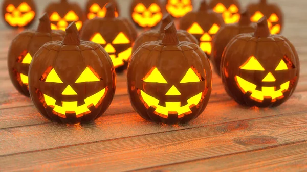 Rendering Halloween Pumpor Bakgrund — Stockfoto