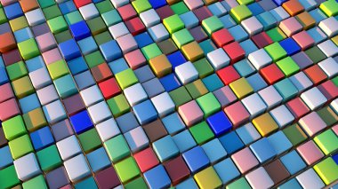 3D render. Arka plan ve renkleri