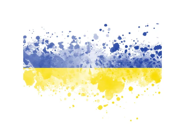 Watercolor Splash National Flag Ukraine Vector Poster — Stock Vector