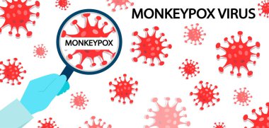 Maymun çiçeği virüsü pankartı. Maymun Çiçeği virüsü salgını taşıyıcısı