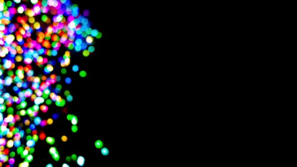 Rgb Colour Changing Christmas Lights Bokeh Side Screen Composite Loop — Stockvideo
