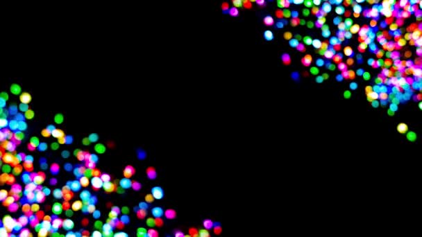 Rgb Corner Colour Changing Christmas Lights Bokeh Composite Loop Able — Vídeos de Stock