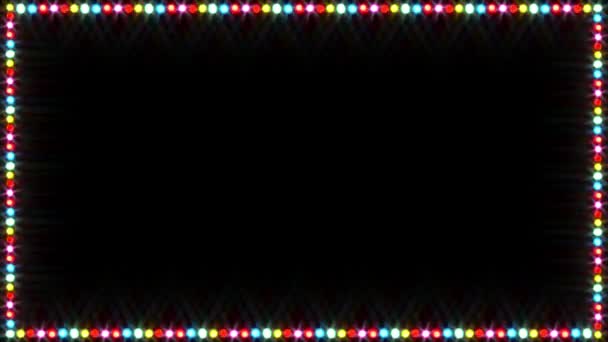 Simple Fast Colour Changing Twinkling Frame Border Christmas Stage Lights — Stock videók