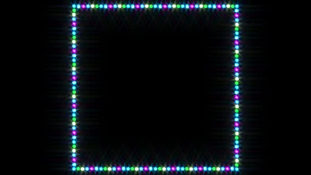 Simple Looped Slow Colour Changing Twinkling Square Frame Border Christmas — Stockvideo