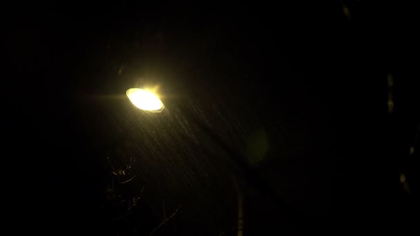 Sony fs-100 - nachts regnet es in der Stadt. Schwarze werden nicht zerschlagen — Stockvideo