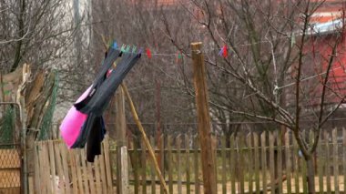 Süper 35mm kamera - Çamaşırhane arka üstünde temiz hava kurutma