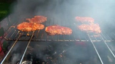 Barbekü, açık havada, yakın çekim yemek