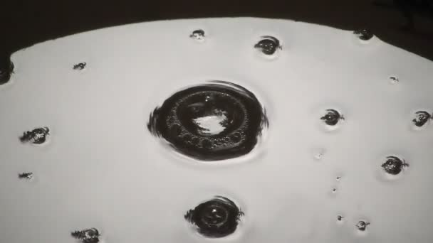 Abstract slime-like, mirror water surface with bubbles — Stock Video