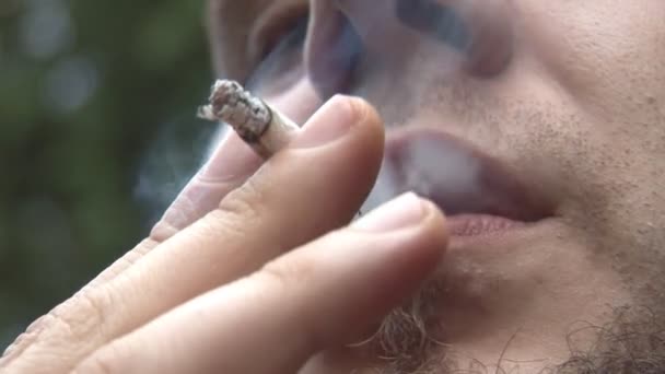 Jeune homme fumant "rouler votre propre " — Video