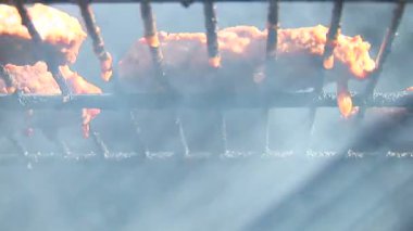 Barbekü, açık havada, yakın çekim yemek
