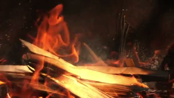 Voorbereiding van barbecue brand — Stockvideo