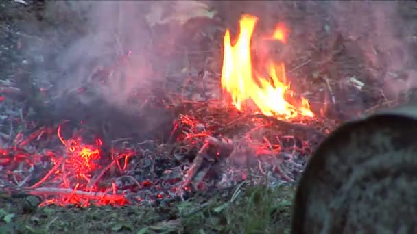 Невелике полум'я в сутінках — стокове відео